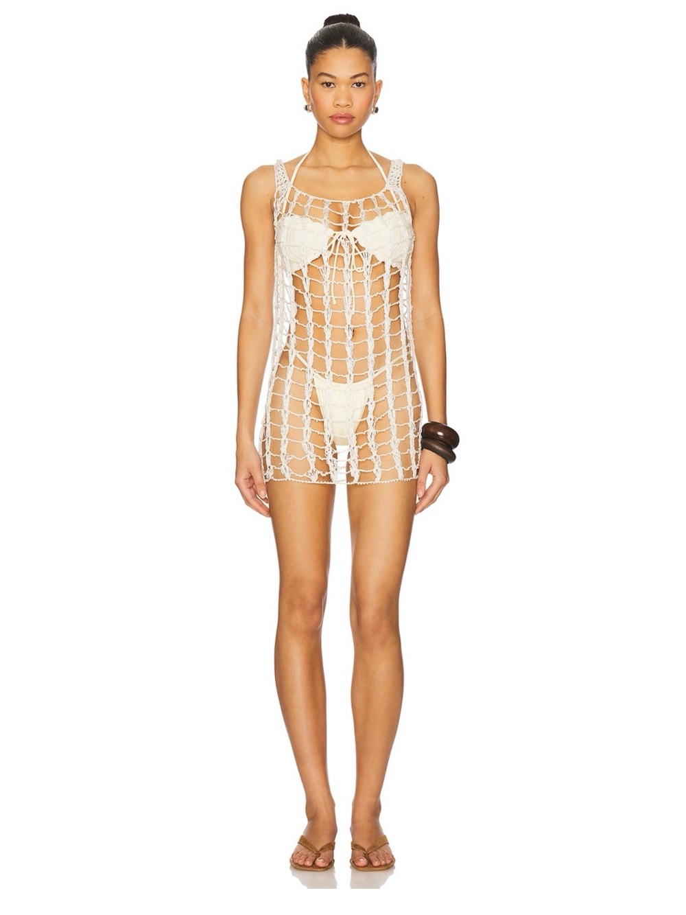 REVOLVE NEEKA BEADED MINI DRESS IVORY House of Harlow 1960